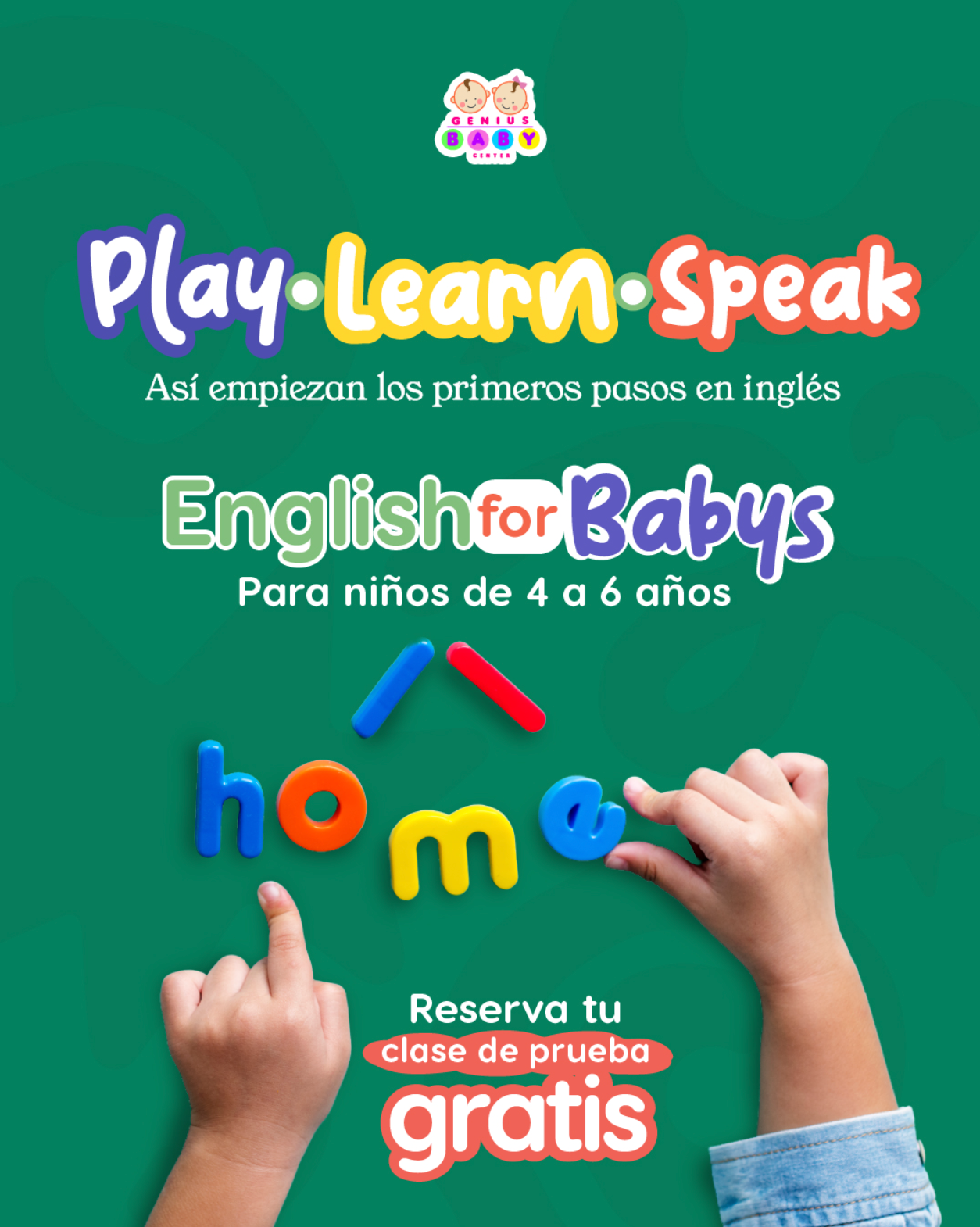 Arte promocional del programa English for Babies de Genius Baby Center